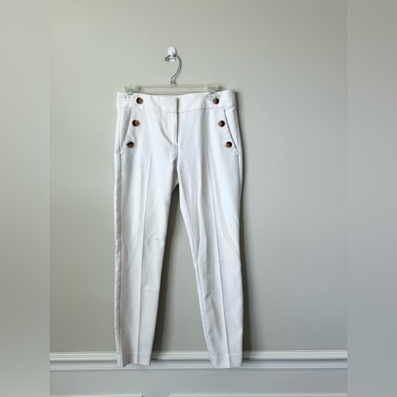 LOFT off -white  High-Waisted Trousers skinny size 2 - Picture 1 of 5